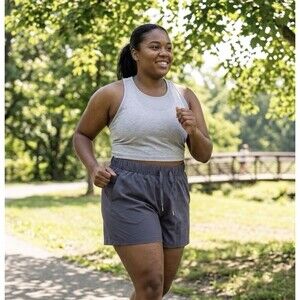 AVIA Plus Size Active Woven City Short 2XL GRAY RUNNING YOGA POCKETS